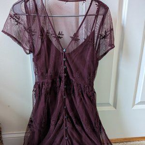 Abercrombie Burgundy Lace Dress